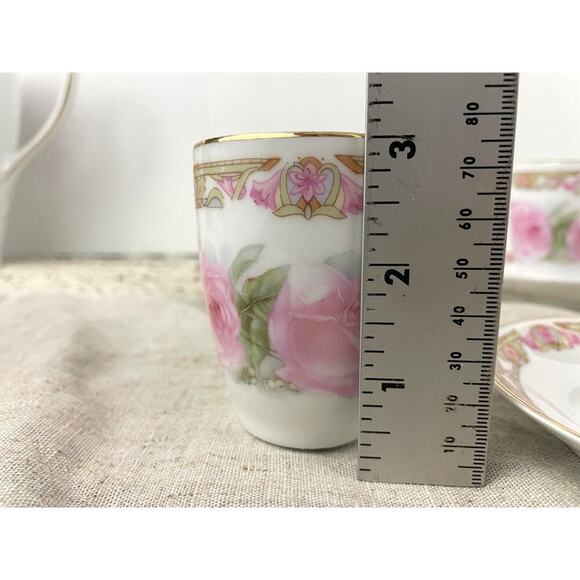 VTG Set of 6 Pink Rose Tea Cup & Saucer Antique Z. S. & Co Bavaria Floral 12PC - Picture 6 of 12